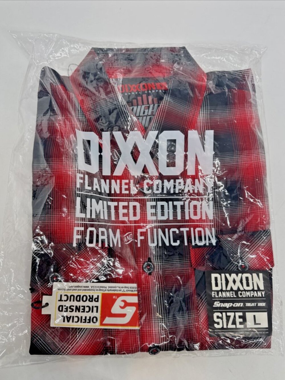 Dixxon Flannel Co Shirt SNAP ON Mens Large Red Plaid Form Function Bamboo NEW